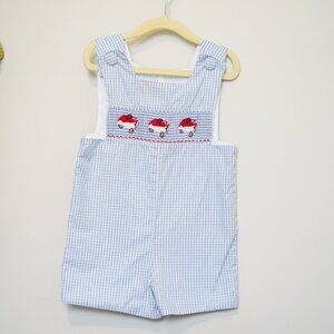 Racecar Smocked Gingham Jon Jon Size 24M